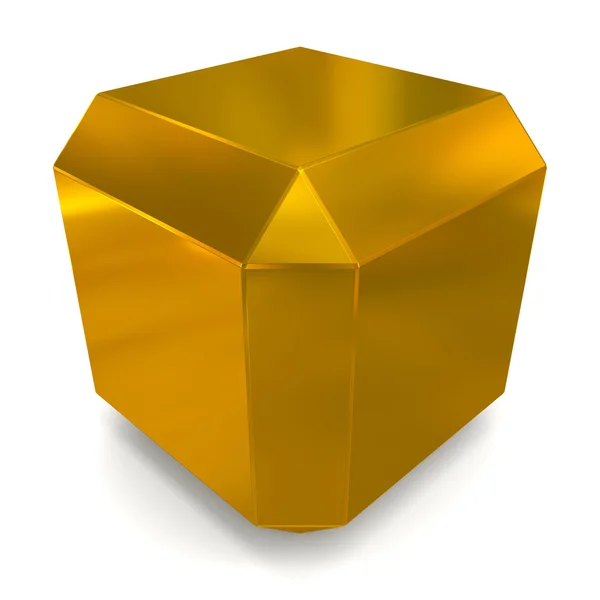 Cube 3d doré — Photo