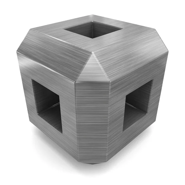 Cubo 3d metal —  Fotos de Stock