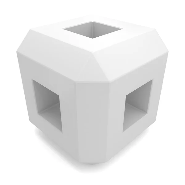 Cubo 3d branco — Fotografia de Stock