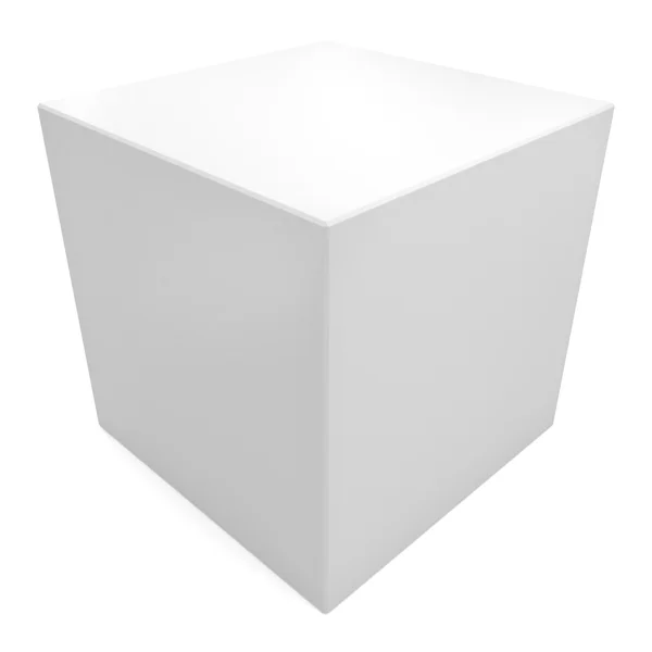 3d куб білий — стокове фото
