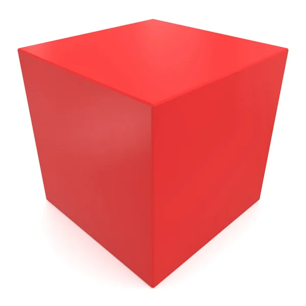 Cubo 3d vermelho — Fotografia de Stock