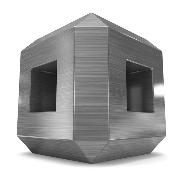 Cube 3d metal — Stock Photo, Image