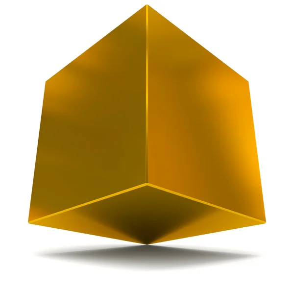 Würfel 3d golden — Stockfoto