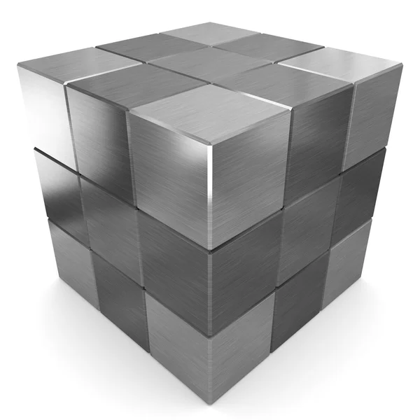 Cubes 3d metal — Stock Photo, Image