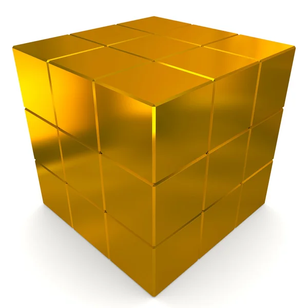 Cubes 3d doré — Photo