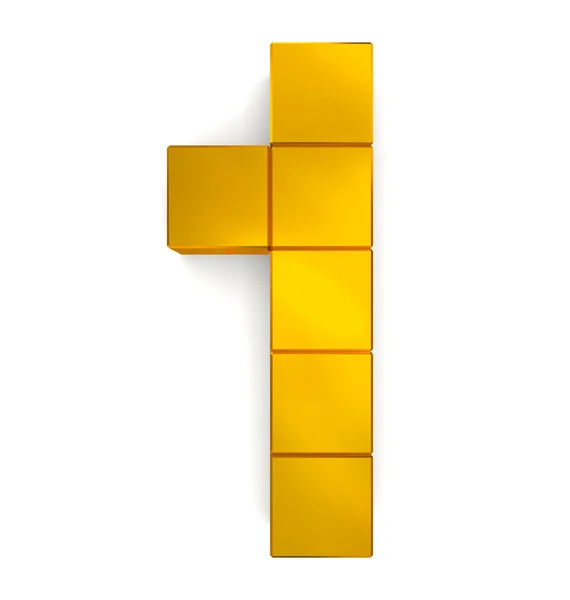 Number 1 cubic golden — Stock Photo, Image