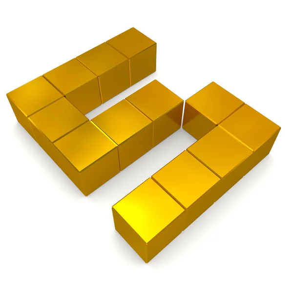 Number 5 cubic golden — Stock Photo, Image