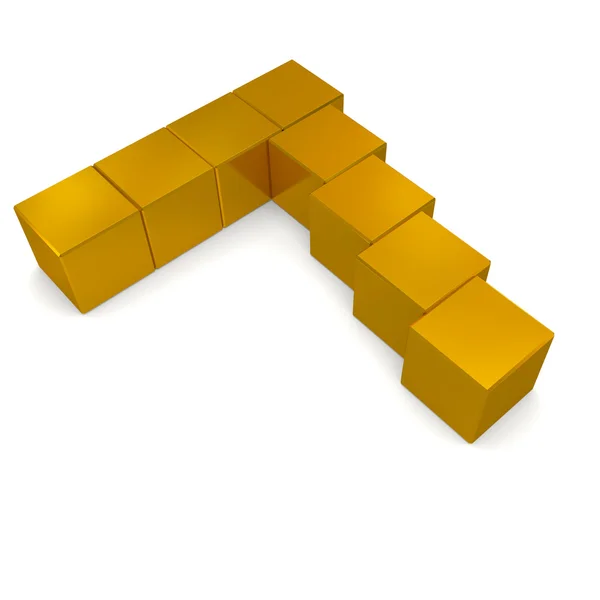 Numero 7 cubico dorato — Foto Stock