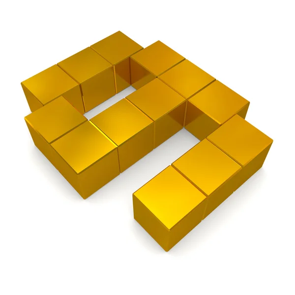 Number 9 cubic golden — Stock Photo, Image