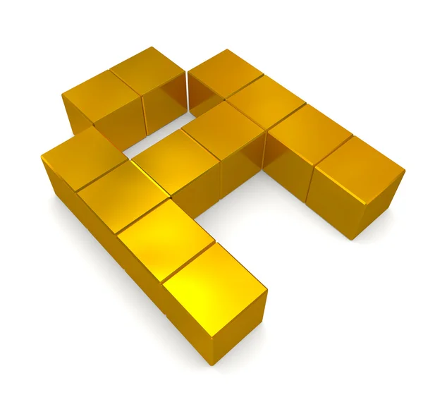 Буква A cubic golden — стоковое фото