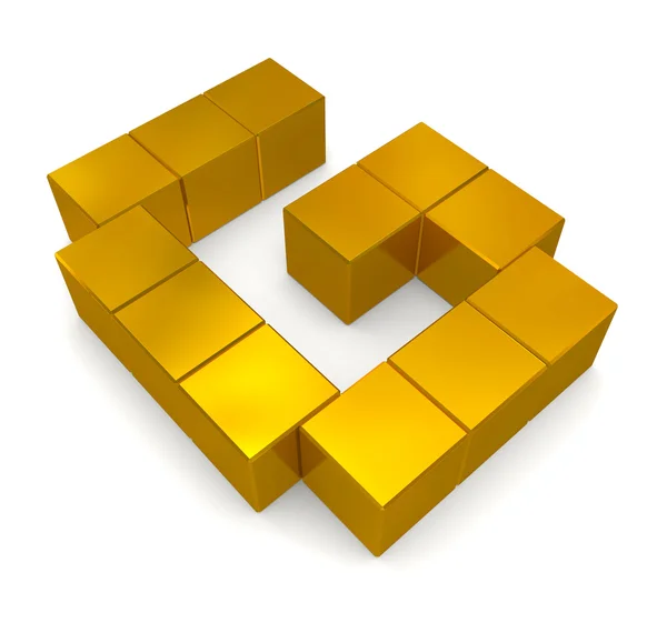 Letter G cubic golden — Stock Photo, Image