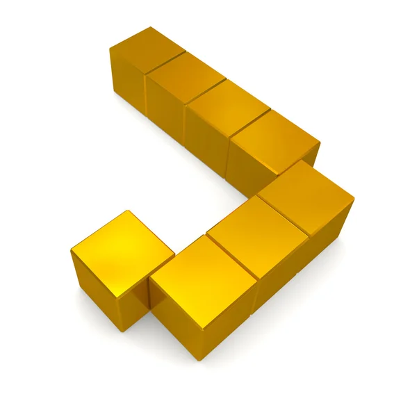 Letter J cubic golden — Stock Photo, Image