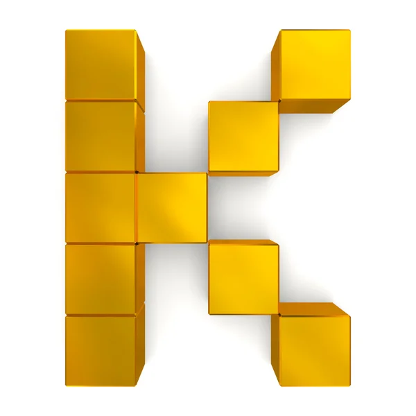 Літера K кубічний золотий — стокове фото