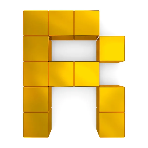 Letter R cubic golden — Stock Photo, Image