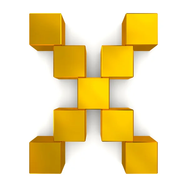 Letter X cubic golden — Stock Photo, Image