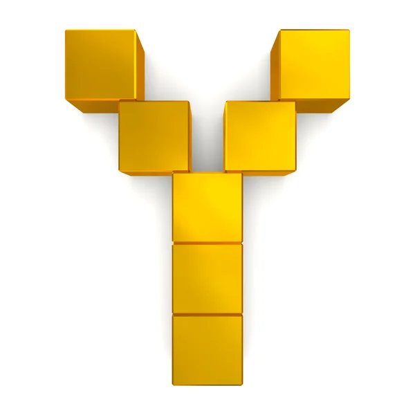 Letter Y cubic golden — Stock Photo, Image