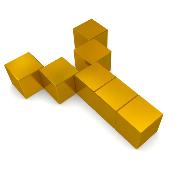 Letter Y cubic golden — Stockfoto