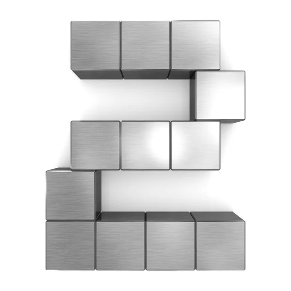 Number 2 cubic metal — Stock Photo, Image
