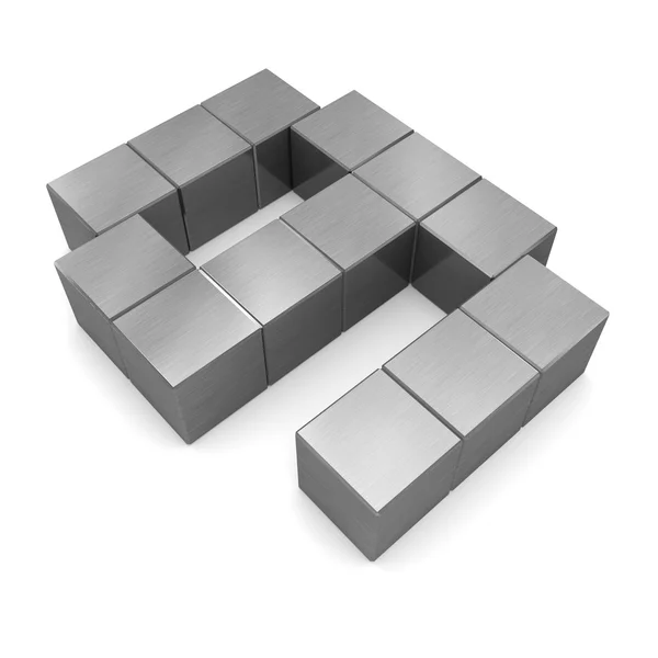 Number 9 cubic metal — Stock Photo, Image