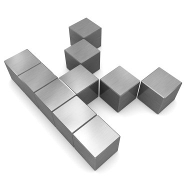 mektup k kübik metal
