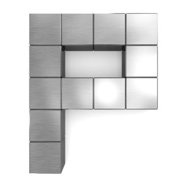 harf p kübik metal