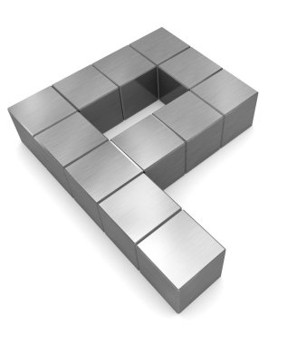 harf p kübik metal
