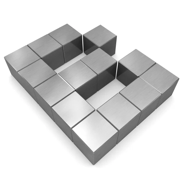 Letter B cubic metal — Stock Photo, Image