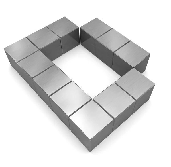 Letter D cubic metal — Stock Photo, Image