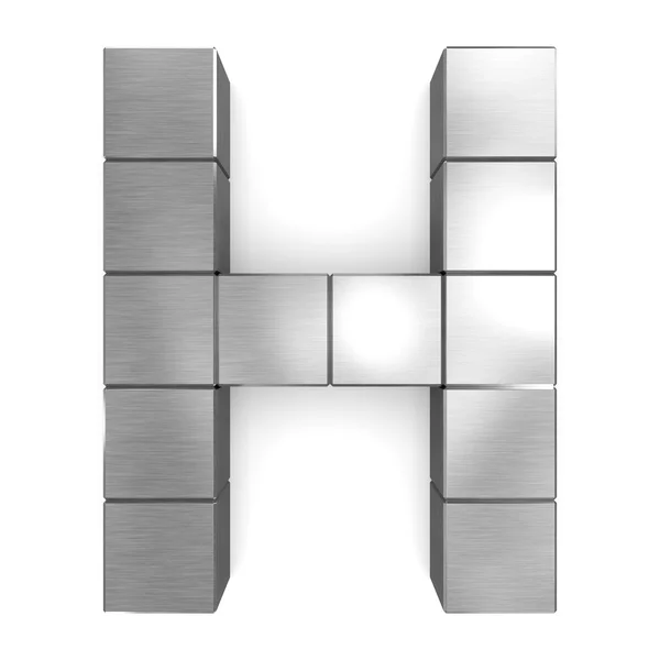 Lettera H metallo cubico — Foto Stock