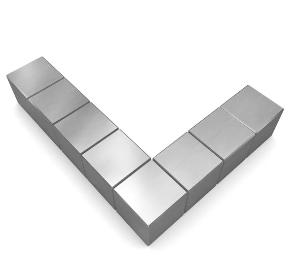 Bokstaven l kubik metall — Stockfoto