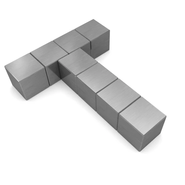 Letter T cubic metal — Stock Photo, Image