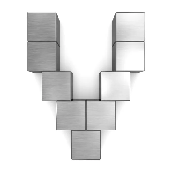 Letter V cubic metal — Stock Photo, Image