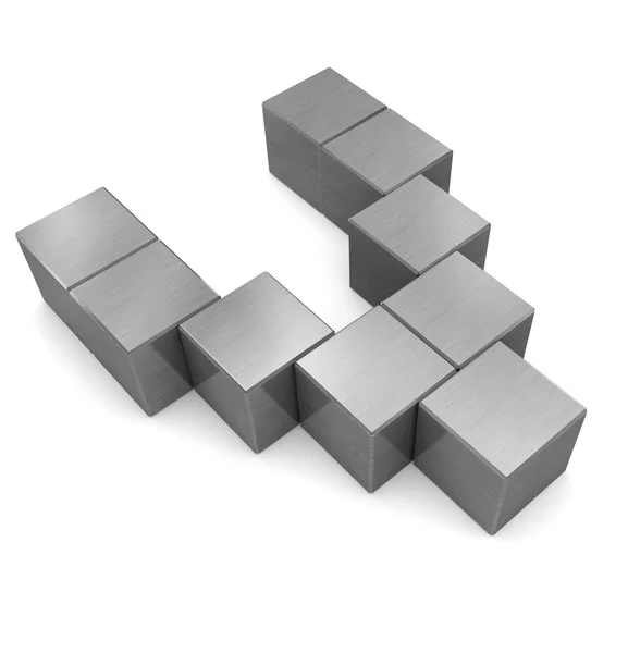 Lettre V métal cube — Photo