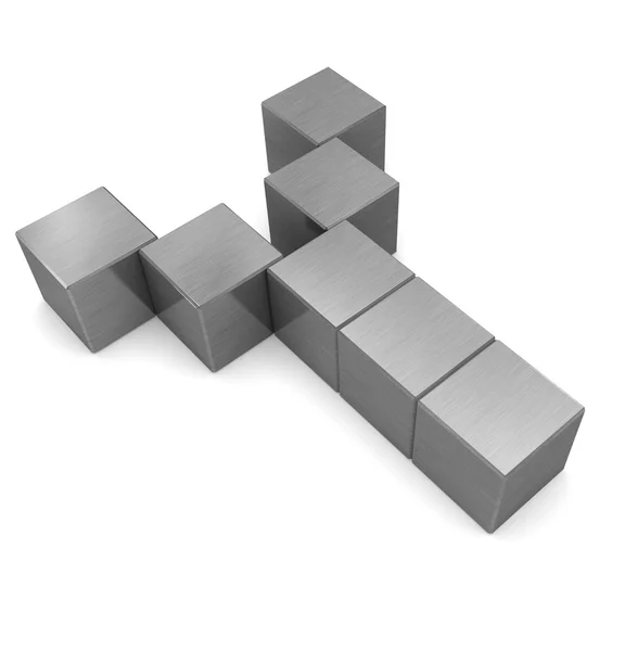 Письмо Y кубический металл — стоковое фото