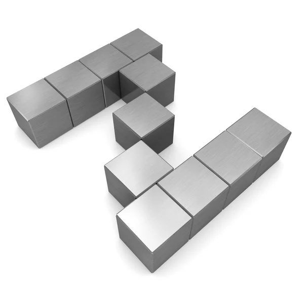 Bokstaven z kubik metall — Stockfoto