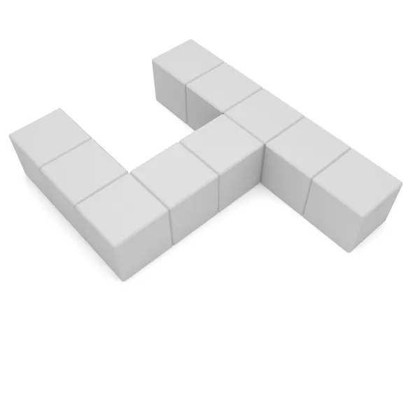 Numero 4 bianco cubico — Foto Stock