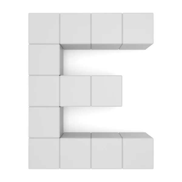 Letra E blanco cúbico —  Fotos de Stock