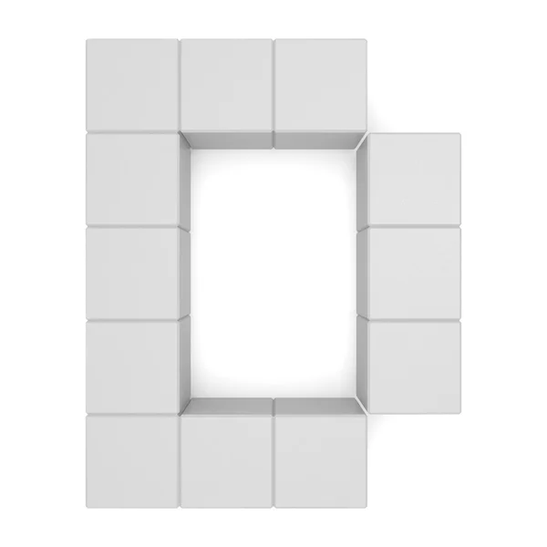 D betű köbméter fehér — Stock Fotó