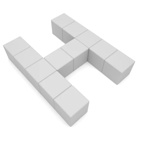 Letter H cubic white — Stock Photo, Image