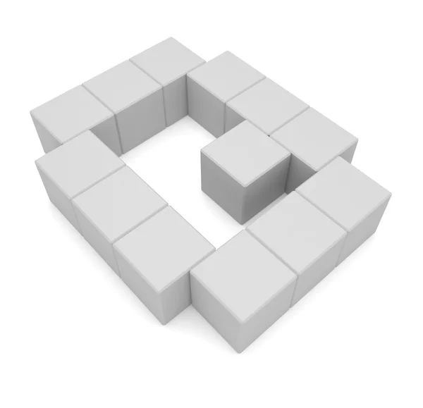 Letter Q cubic white — Stock Photo, Image