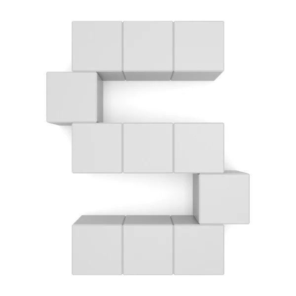 Буква S кубический белый — стоковое фото