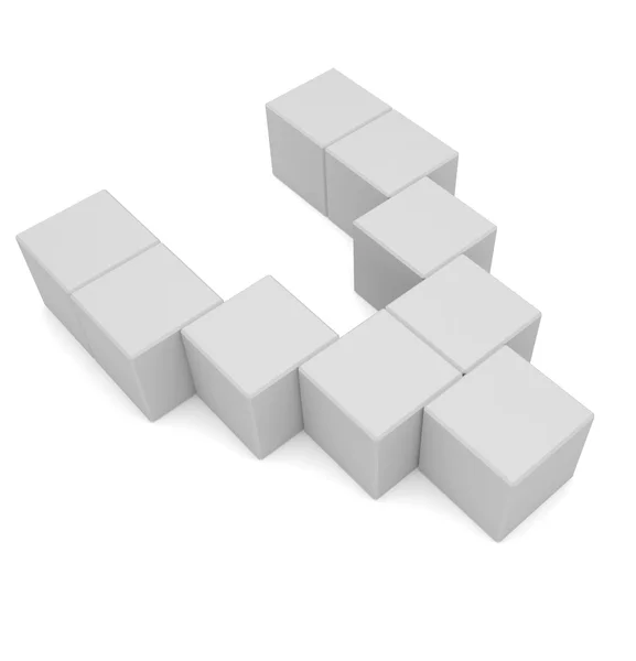 Letter V cubic white — Stock Photo, Image