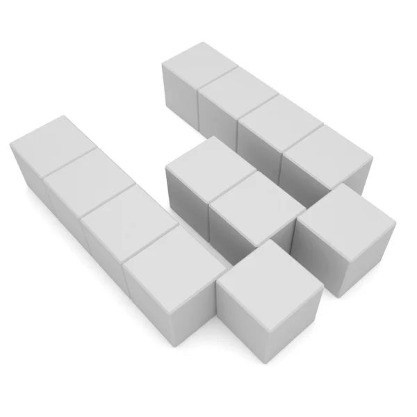 Letter W cubic white — Stock Photo, Image