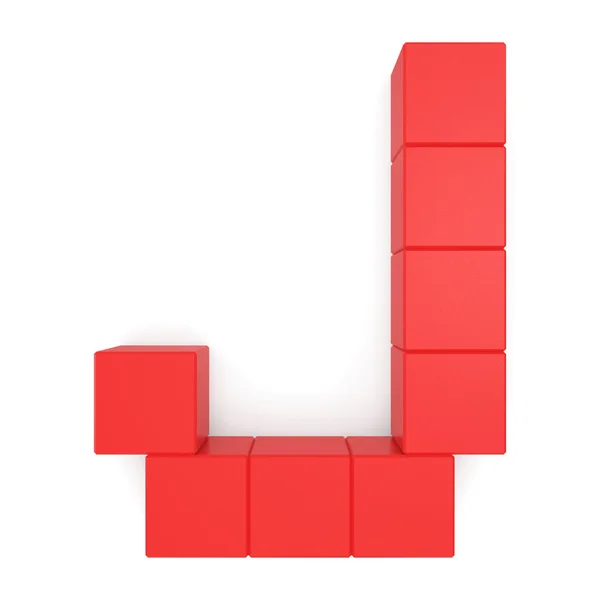 Lettre J rouge cube — Photo