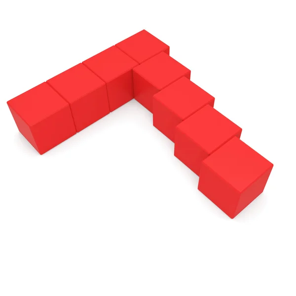 Number 7 cubic red — Stock Photo, Image