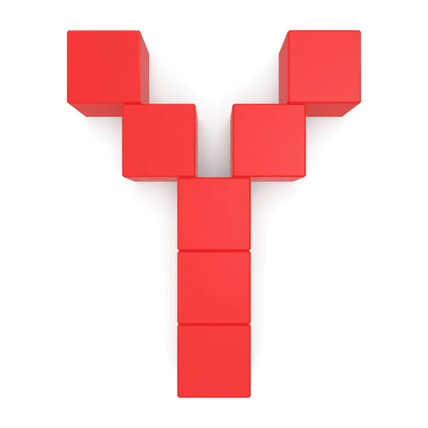 Letter Y cubic red — Stock Photo, Image