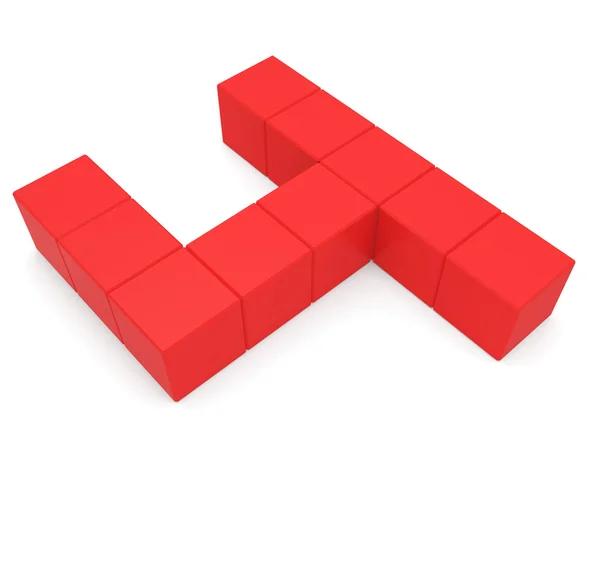 Number 4 cubic red — Stock Photo, Image