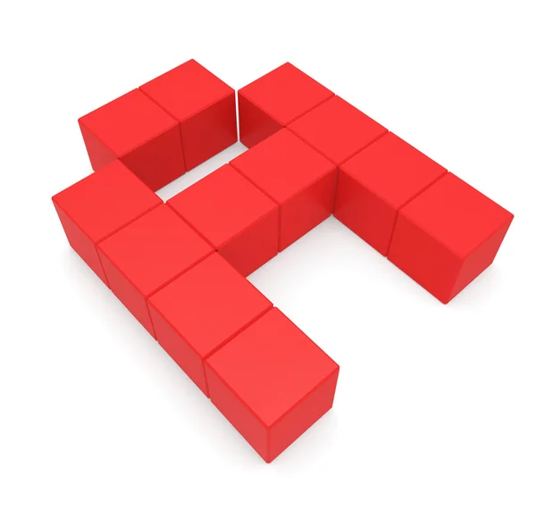 Letter A cubic red — Stock Photo, Image