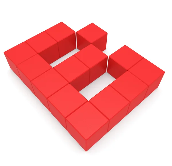 Letter b kubieke rood — Stockfoto