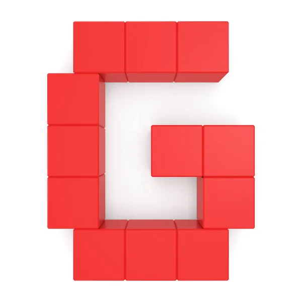 Letra G vermelho cúbico — Fotografia de Stock